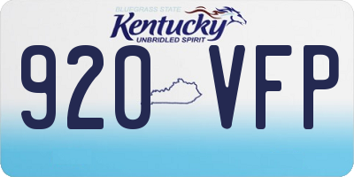 KY license plate 920VFP