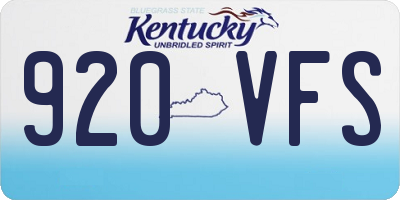 KY license plate 920VFS