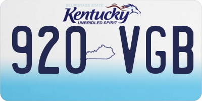 KY license plate 920VGB