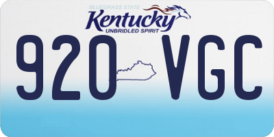 KY license plate 920VGC