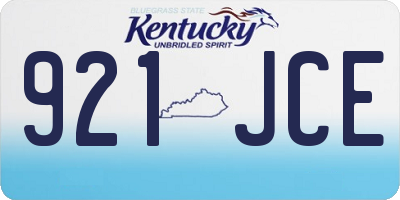 KY license plate 921JCE