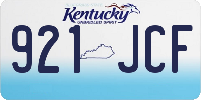 KY license plate 921JCF