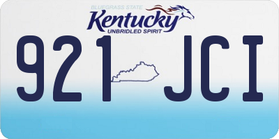 KY license plate 921JCI