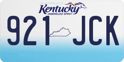KY license plate 921JCK