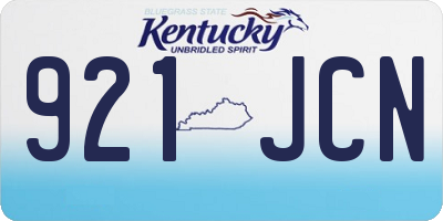 KY license plate 921JCN