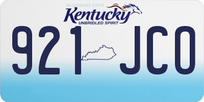 KY license plate 921JCO