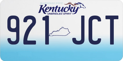 KY license plate 921JCT