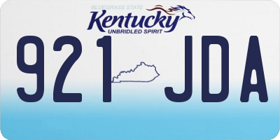 KY license plate 921JDA