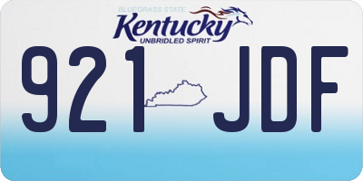 KY license plate 921JDF