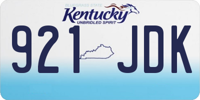 KY license plate 921JDK