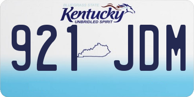 KY license plate 921JDM
