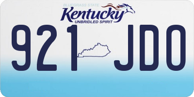 KY license plate 921JDO