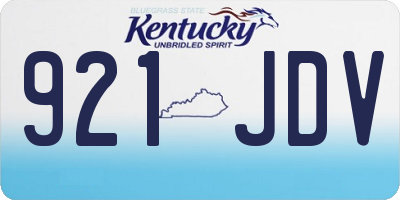 KY license plate 921JDV