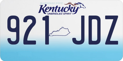 KY license plate 921JDZ