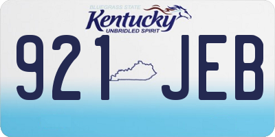 KY license plate 921JEB