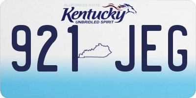 KY license plate 921JEG