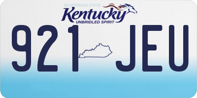 KY license plate 921JEU