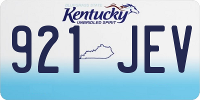 KY license plate 921JEV