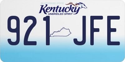 KY license plate 921JFE