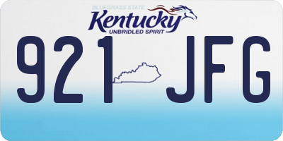 KY license plate 921JFG