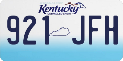 KY license plate 921JFH