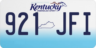 KY license plate 921JFI