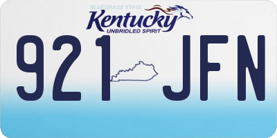 KY license plate 921JFN