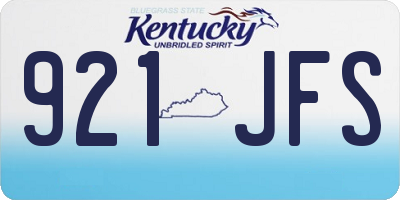 KY license plate 921JFS