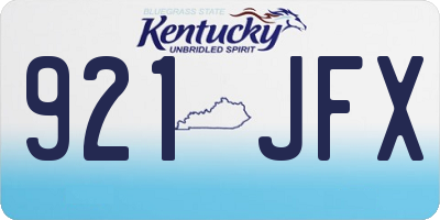 KY license plate 921JFX