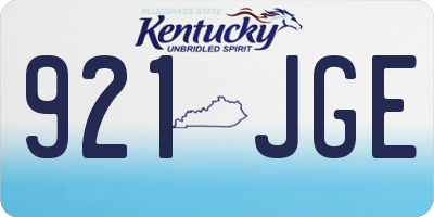 KY license plate 921JGE