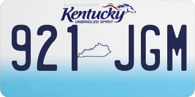 KY license plate 921JGM