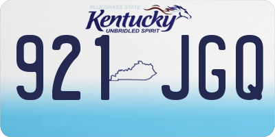 KY license plate 921JGQ