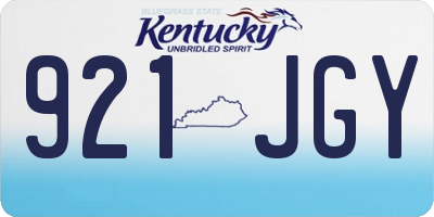 KY license plate 921JGY
