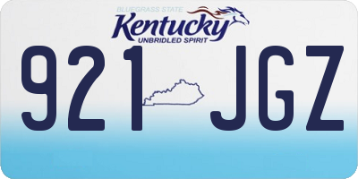 KY license plate 921JGZ