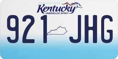 KY license plate 921JHG