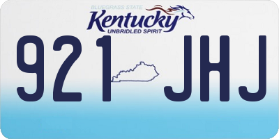 KY license plate 921JHJ