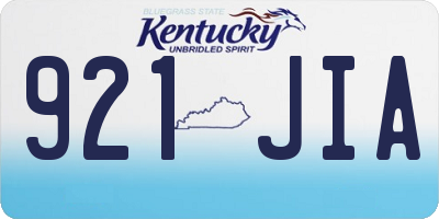 KY license plate 921JIA