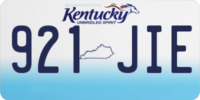 KY license plate 921JIE