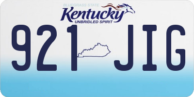 KY license plate 921JIG