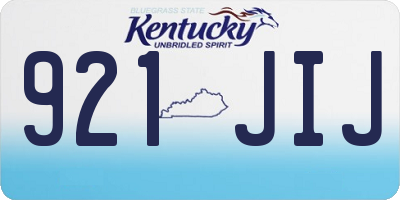 KY license plate 921JIJ