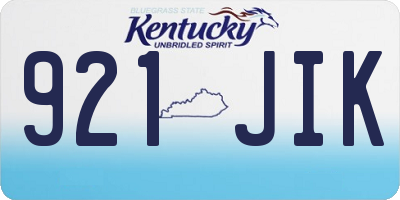KY license plate 921JIK