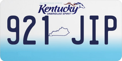 KY license plate 921JIP