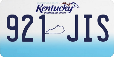 KY license plate 921JIS