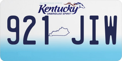 KY license plate 921JIW