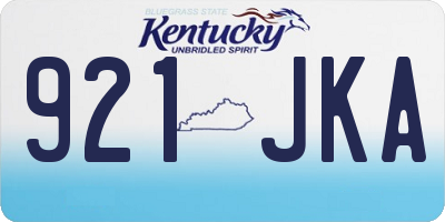 KY license plate 921JKA