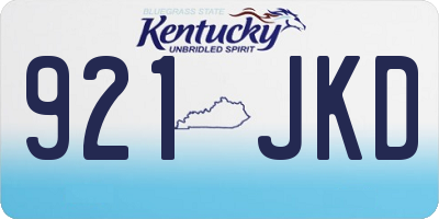 KY license plate 921JKD