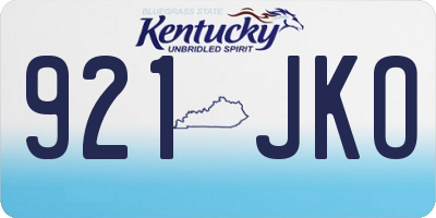 KY license plate 921JKO