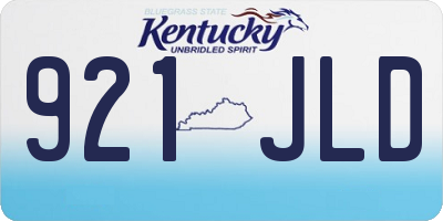 KY license plate 921JLD