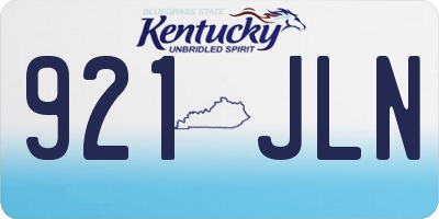 KY license plate 921JLN