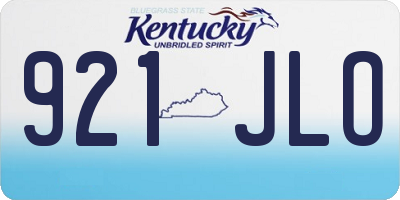 KY license plate 921JLO